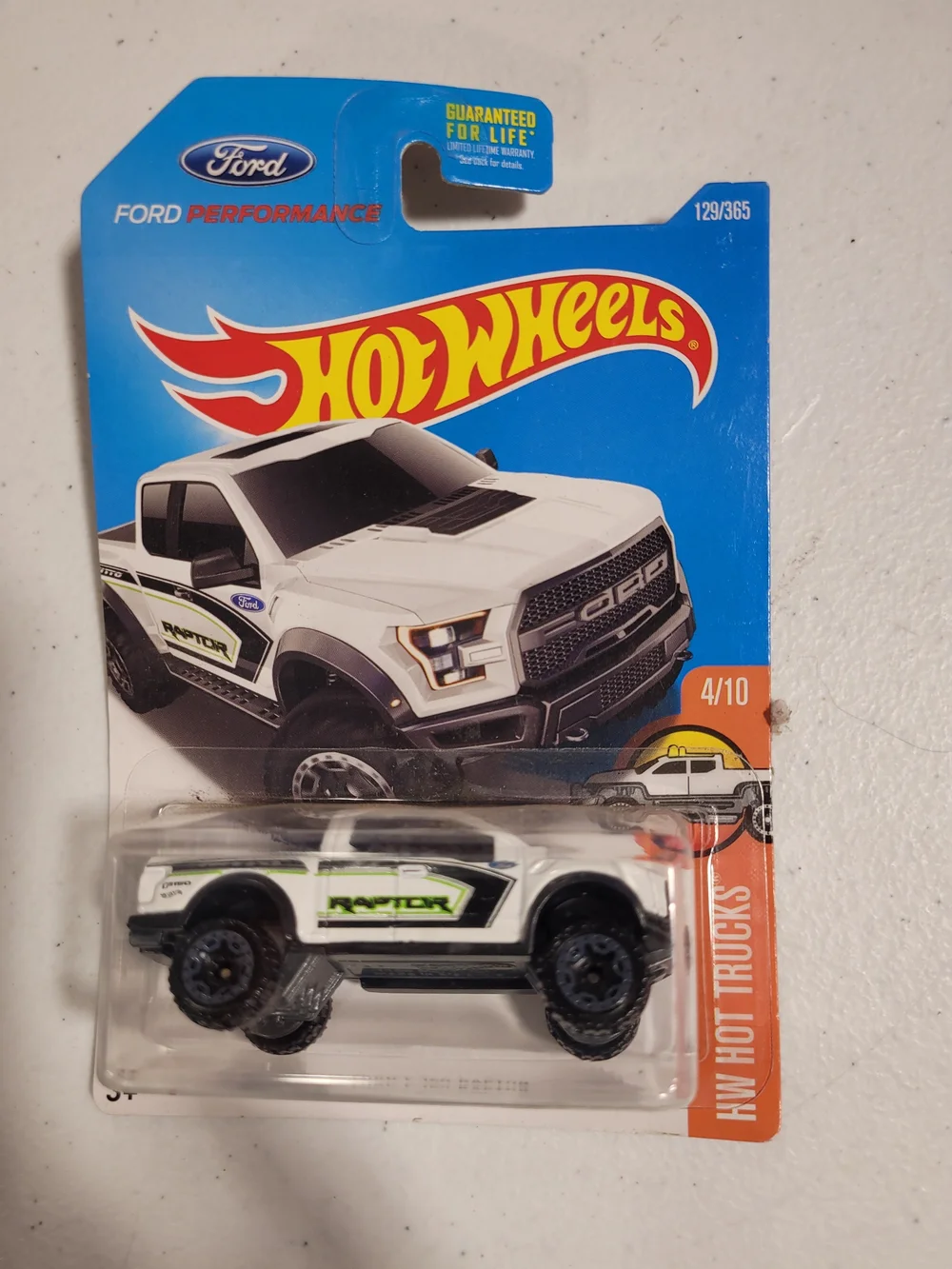 Hot Wheels Ford Raptor Toy Truck - White and Green